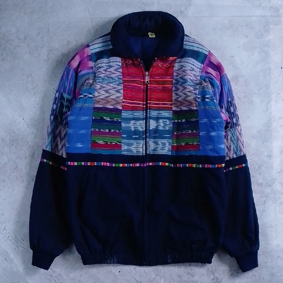 Vintage Other - Vintage Handmade Guatemalan Patchwork Jacket – Colourful Cotton Bomber